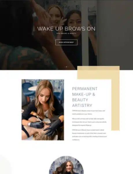 Opia Brows and Beauty website