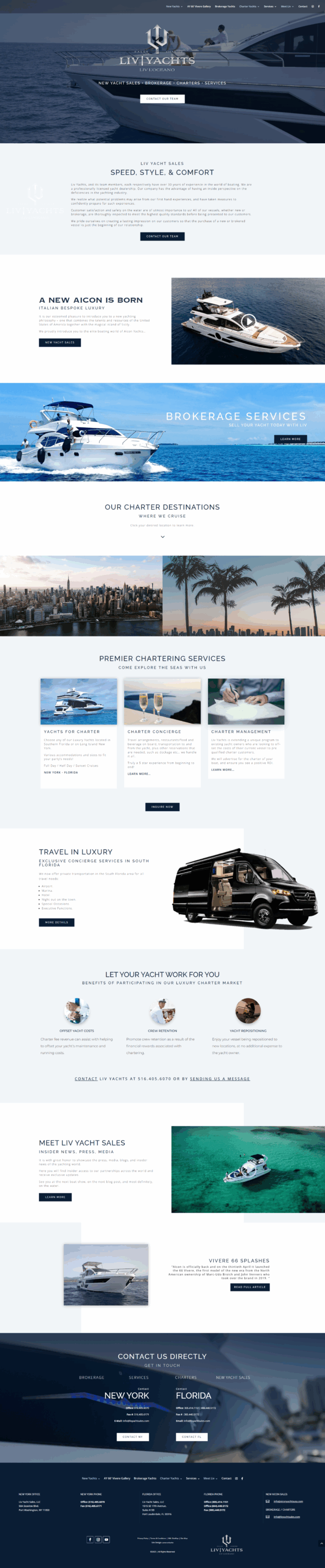 Liv Yacht Sales Full Site Scroller